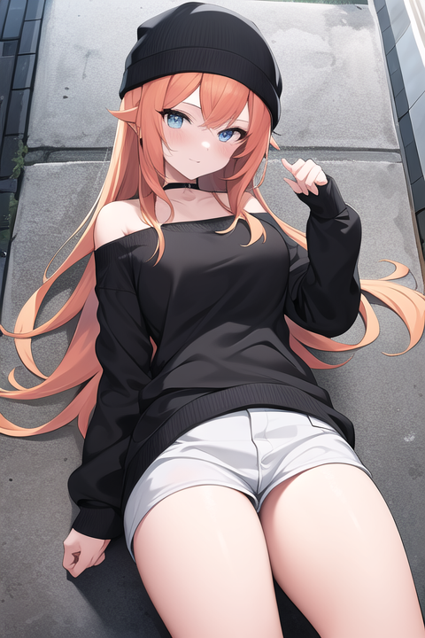 anime idolmaster cute girl thighs street art by Free AI Image Generator & Maker - No login required✨ | AIGAZOU