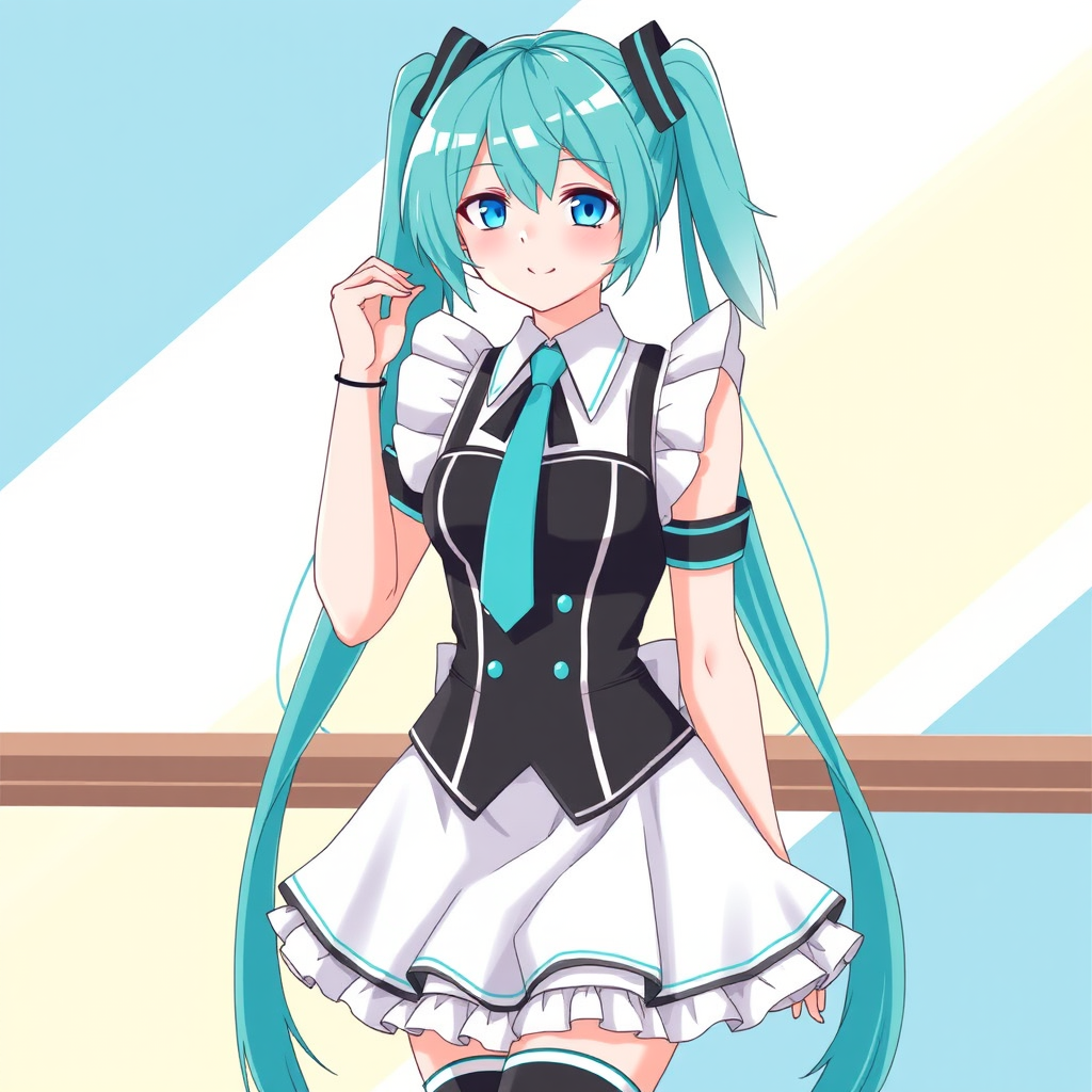 hatsune miku maid outfit by Free AI Image Generator & Maker - No login required✨ | AIGAZOU