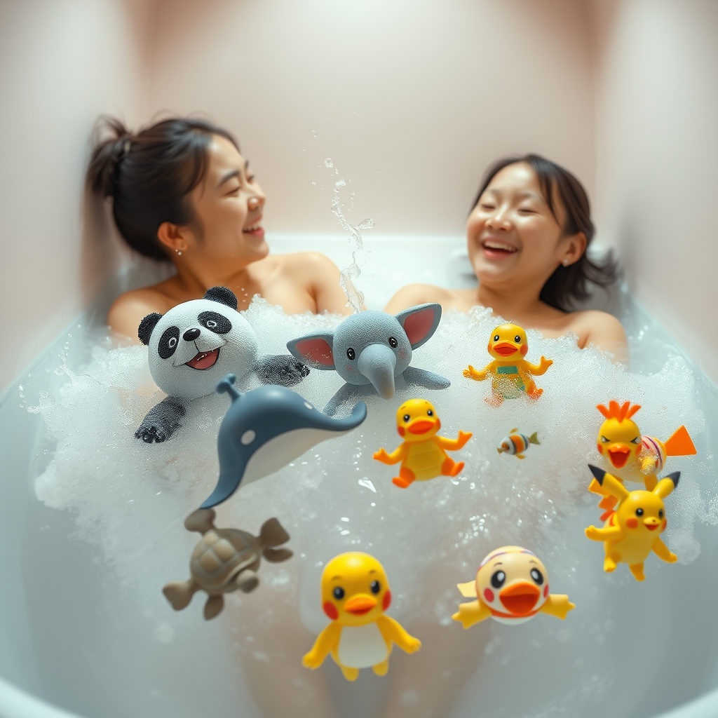 parent child bath time fun by Free AI Image Generator & Maker - No login required✨ | AIGAZOU