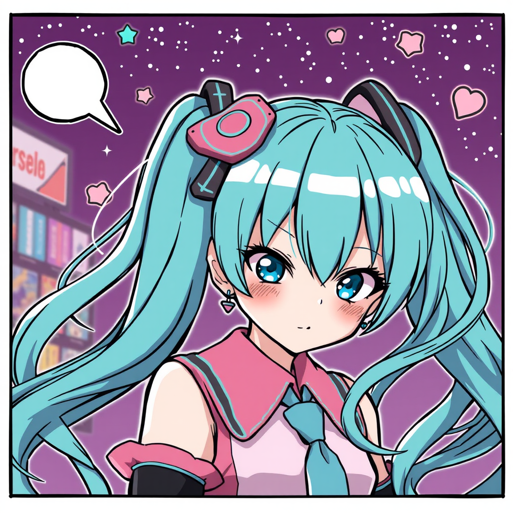 hatsune miku american comic style by Free AI Image Generator & Maker - No login required✨ | AIGAZOU