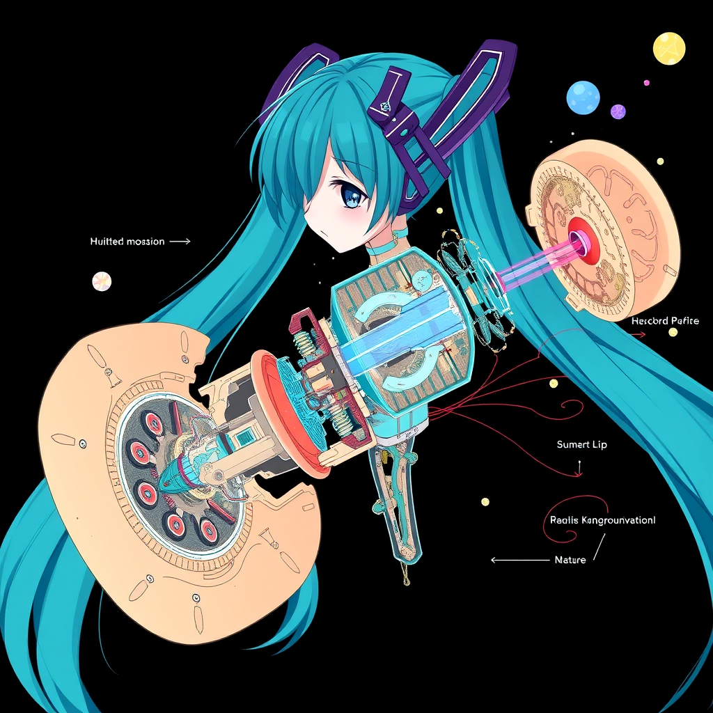 hatsune miku internal structure illustration by Free AI Image Generator & Maker - No login required✨ | AIGAZOU