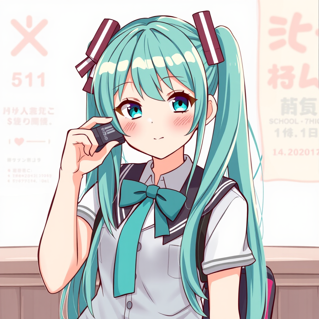 hatsune miku high school girl by Free AI Image Generator & Maker - No login required✨ | AIGAZOU