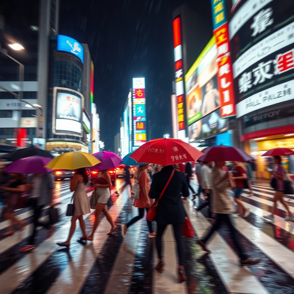 hyper landscape photo rainy night scramble by Free AI Image Generator & Maker - No login required✨ | AIGAZOU