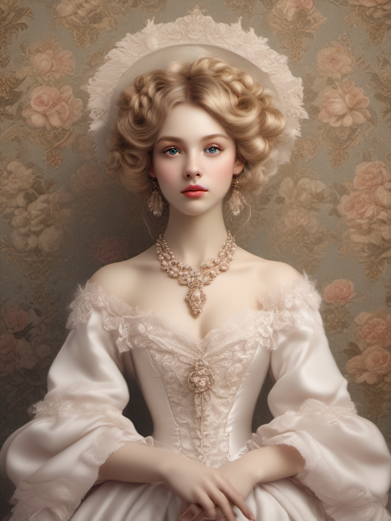 baroque background victorian maiden soft light by Free AI Image Generator & Maker - No login required✨ | AIGAZOU