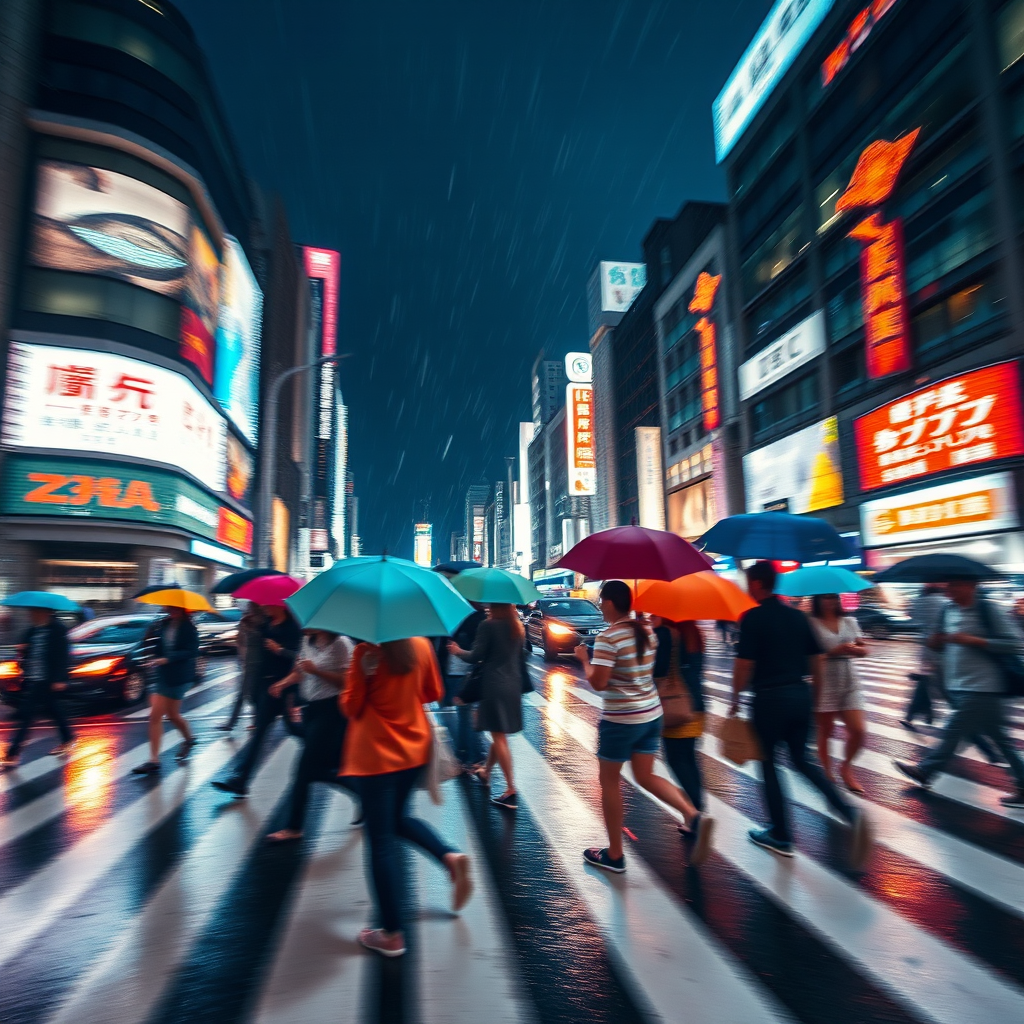hyper landscape photo rainy night scramble by Free AI Image Generator & Maker - No login required✨ | AIGAZOU
