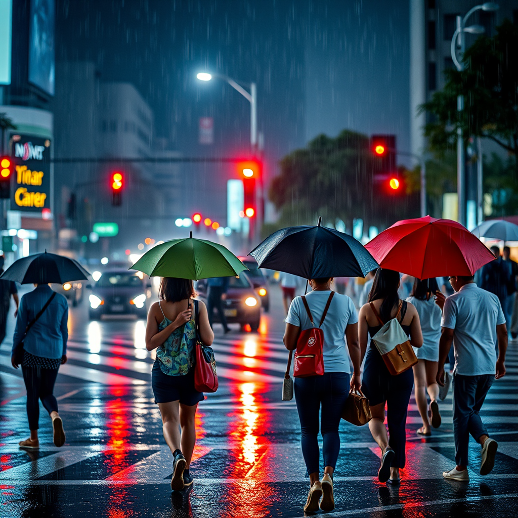 hyper landscape photo rainy night scramble by Free AI Image Generator & Maker - No login required✨ | AIGAZOU