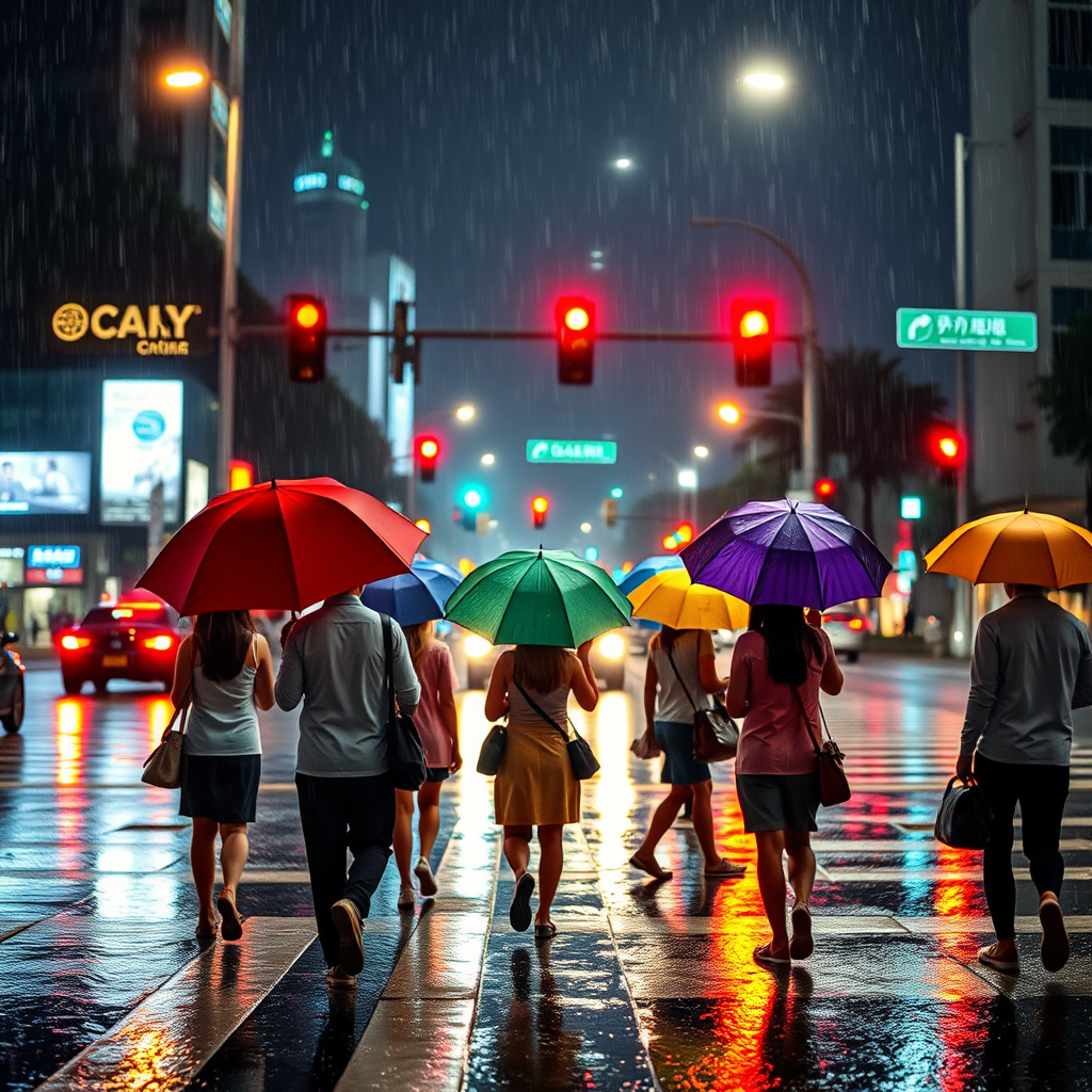 shibuya scramble crossing night rain by Free AI Image Generator & Maker - No login required✨ | AIGAZOU
