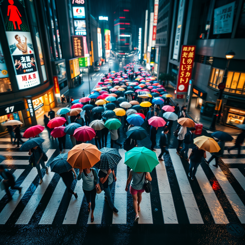 hyper landscape rainy night scramble by Free AI Image Generator & Maker - No login required✨ | AIGAZOU
