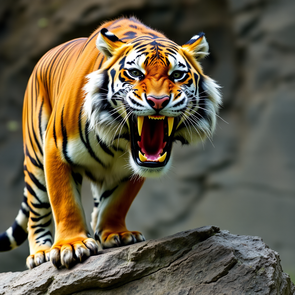 roaring tiger orange black stripes by Free AI Image Generator & Maker - No login required✨ | AIGAZOU