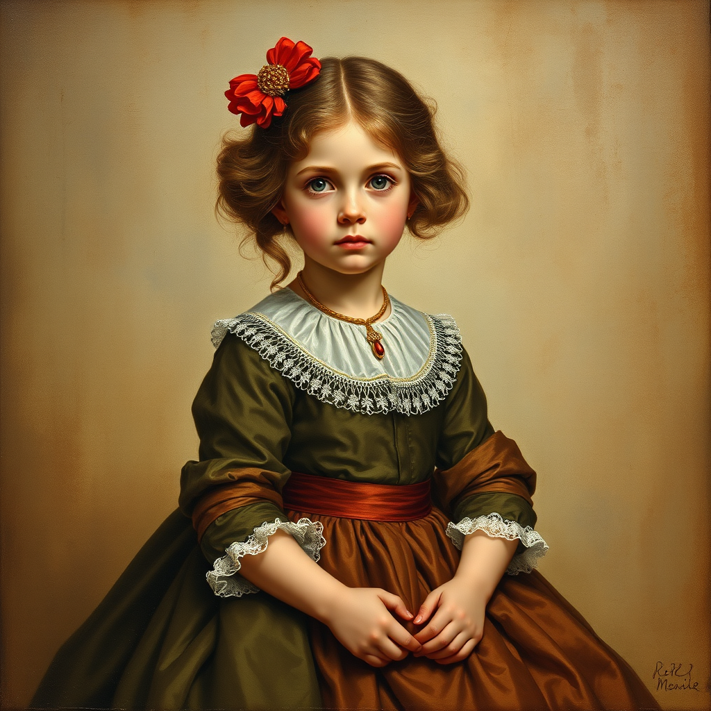 a child victorian maiden by Free AI Image Generator & Maker - No login required✨ | AIGAZOU