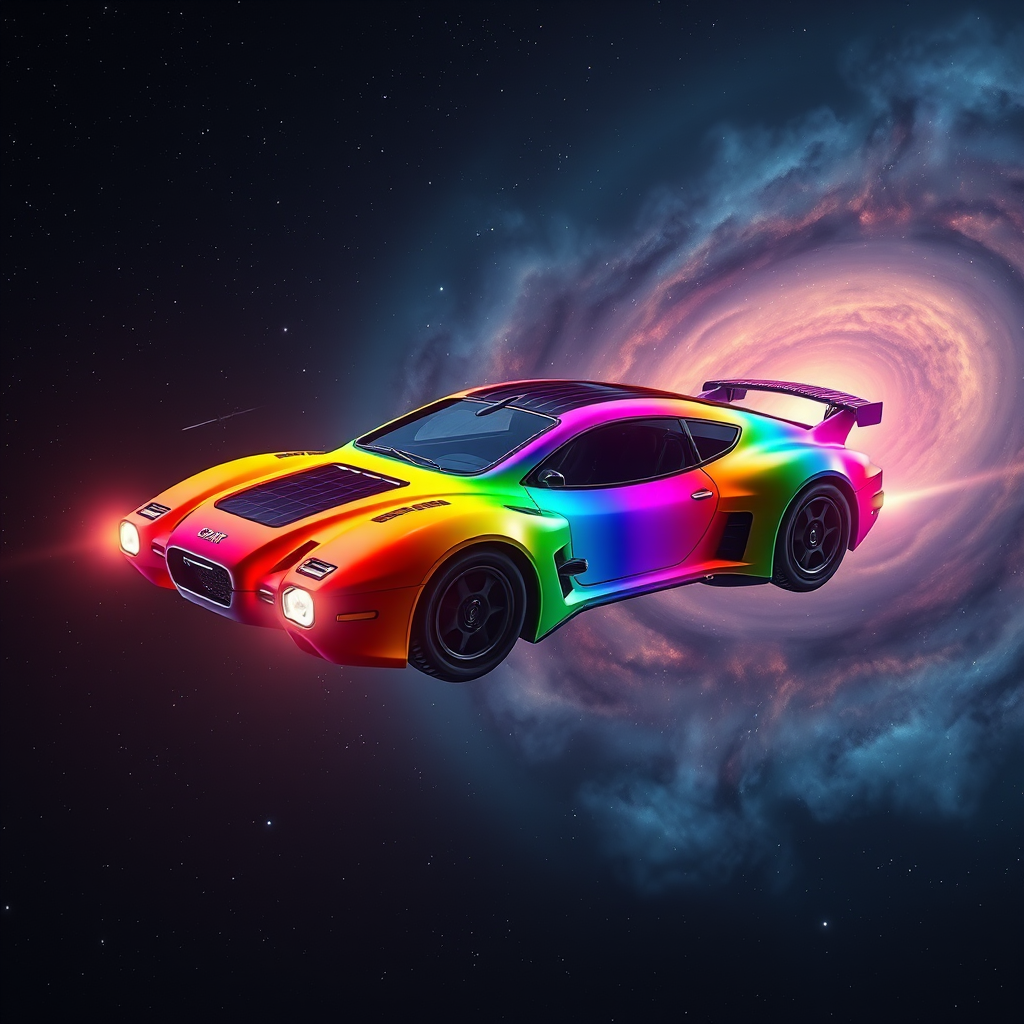 photorealistic rainbow solar spaceship cosmic by Free AI Image Generator & Maker - No login required✨ | AIGAZOU