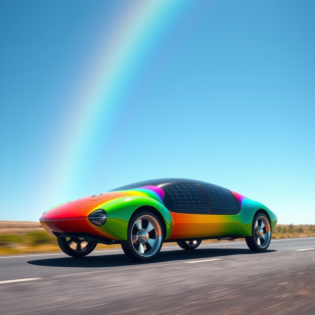 photorealistic rainbow solar car spaceship by Free AI Image Generator & Maker - No login required✨ | AIGAZOU