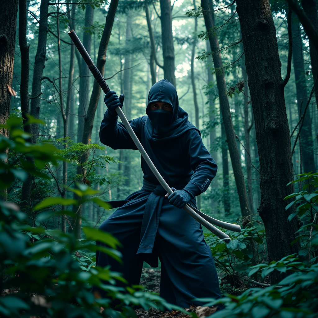 ninja surrounded by forest by Free AI Image Generator & Maker - No login required✨ | AIGAZOU