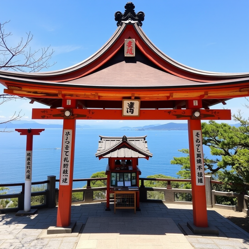 shrine with ocean view by KI-Bildgenerator kostenlos - Ohne Anmeldung✨ | AIGAZOU
