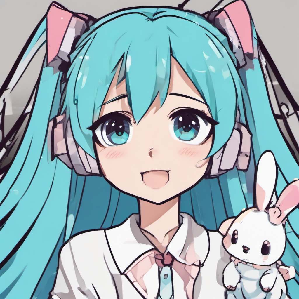 cute doodle hatsune miku paint style by Free AI Image Generator & Maker - No login required✨ | AIGAZOU