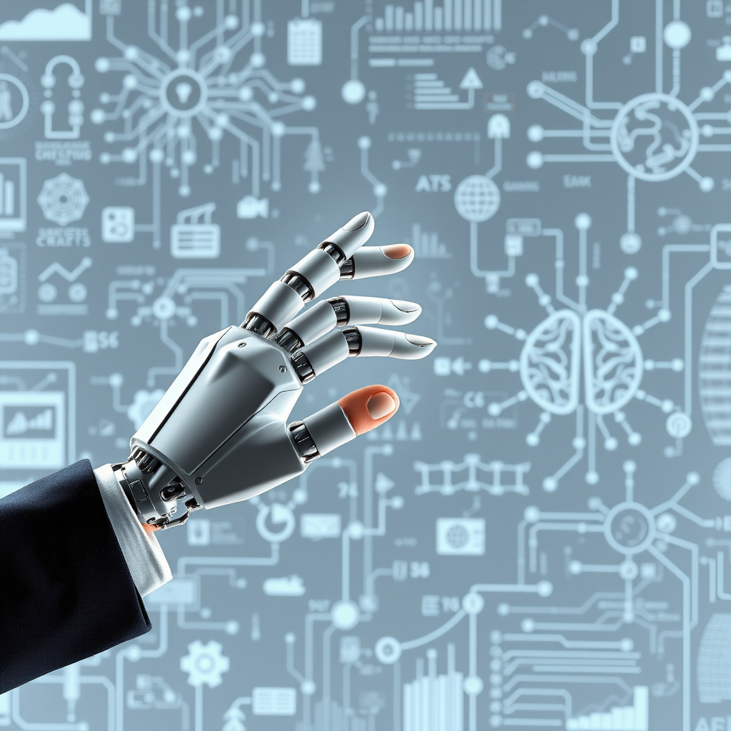 robot arm human hand digital interaction by Free AI Image Generator & Maker - No login required✨ | AIGAZOU