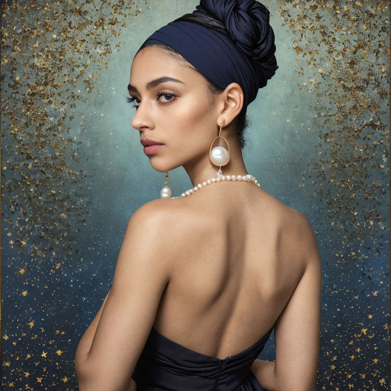 young woman night sky contemplation by Free AI Image Generator & Maker - No login required✨ | AIGAZOU