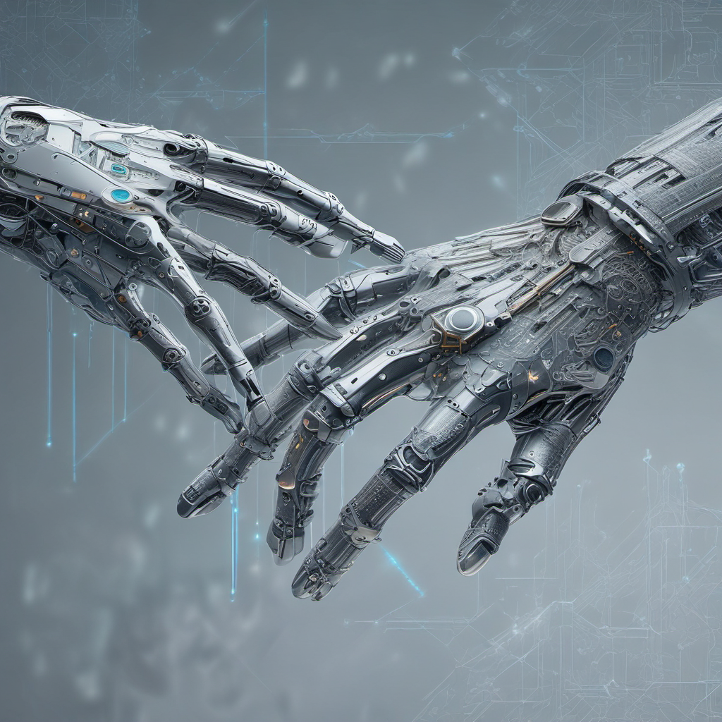 robot arm human hand digital interaction by Free AI Image Generator & Maker - No login required✨ | AIGAZOU