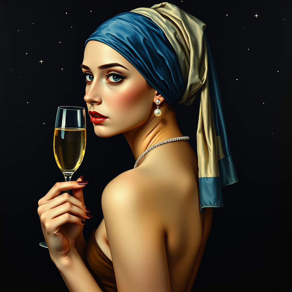 young woman night sky contemplation by Free AI Image Generator & Maker - No login required✨ | AIGAZOU
