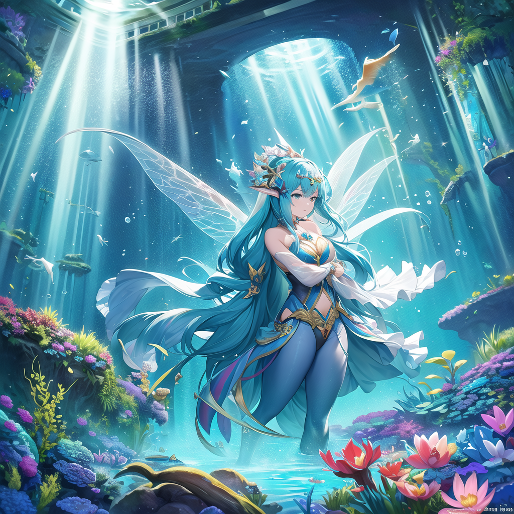 underwater fairy tale glowing colors fantasy creatures by Free AI Image Generator & Maker - No login required✨ | AIGAZOU