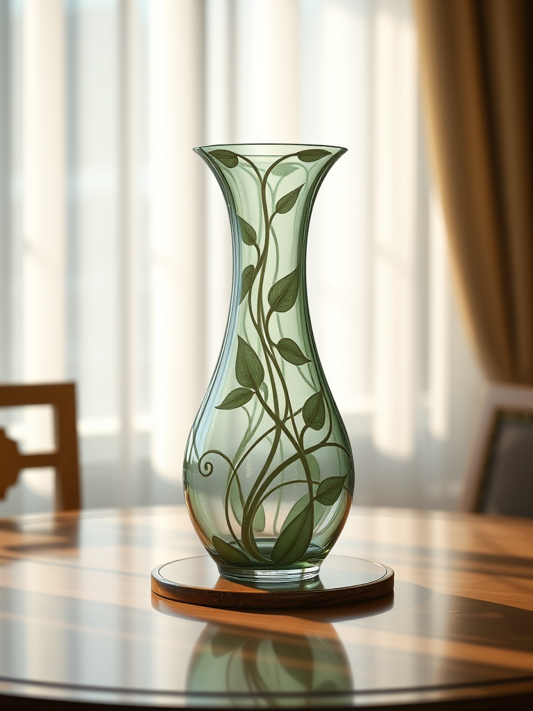 glass vase art nouveau decorative 3dcg raytracing by Free AI Image Generator & Maker - No login required✨ | AIGAZOU