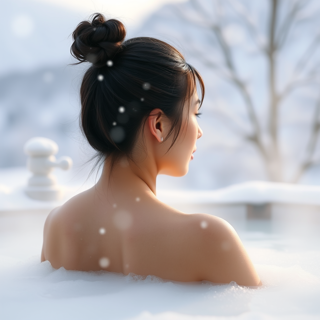 young japanese woman in onsen by Free AI Image Generator & Maker - No login required✨ | AIGAZOU