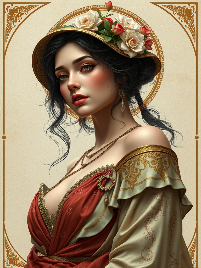 a woman art nouveau 3dcg photorealistic by Free AI Image Generator & Maker - No login required✨ | AIGAZOU