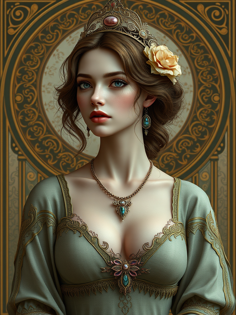 a woman art nouveau 3dcg photorealism by Free AI Image Generator & Maker - No login required✨ | AIGAZOU