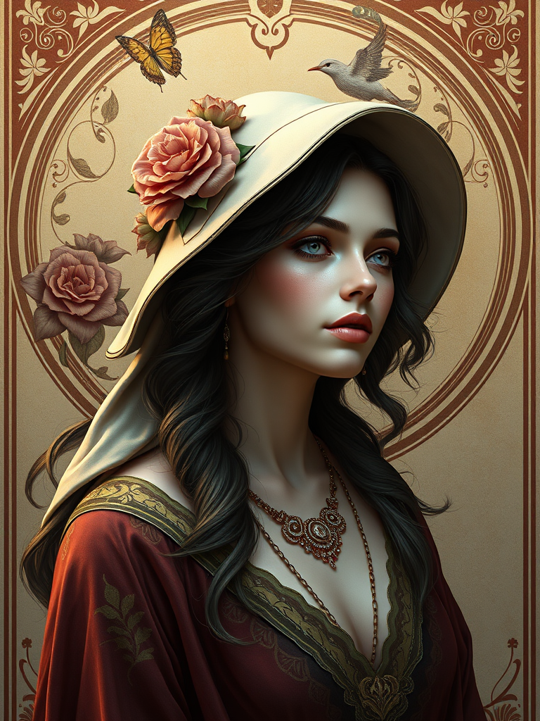 a woman art nouveau 3dcg photorealism by Free AI Image Generator & Maker - No login required✨ | AIGAZOU