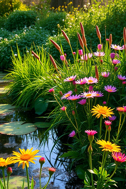 beautiful nature morning flowers water by Free AI Image Generator & Maker - No login required✨ | AIGAZOU