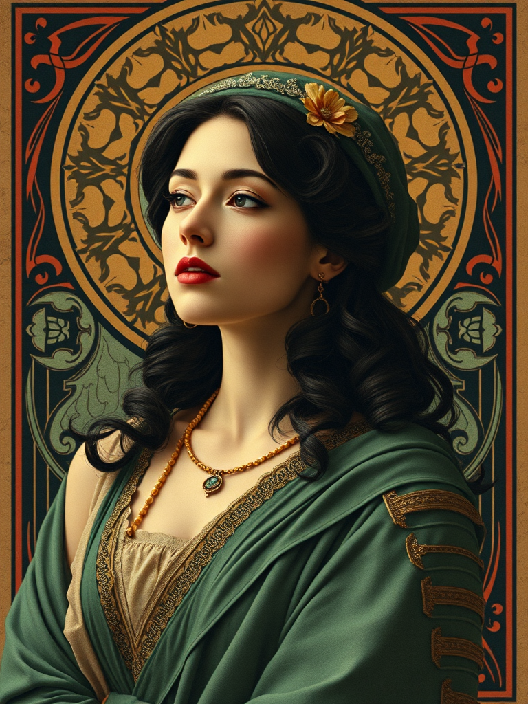 a woman art nouveau photo by Free AI Image Generator & Maker - No login required✨ | AIGAZOU