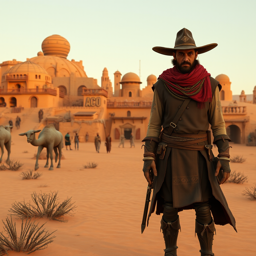 rdr2 inspired character desert pueblo by Free AI Image Generator & Maker - No login required✨ | AIGAZOU