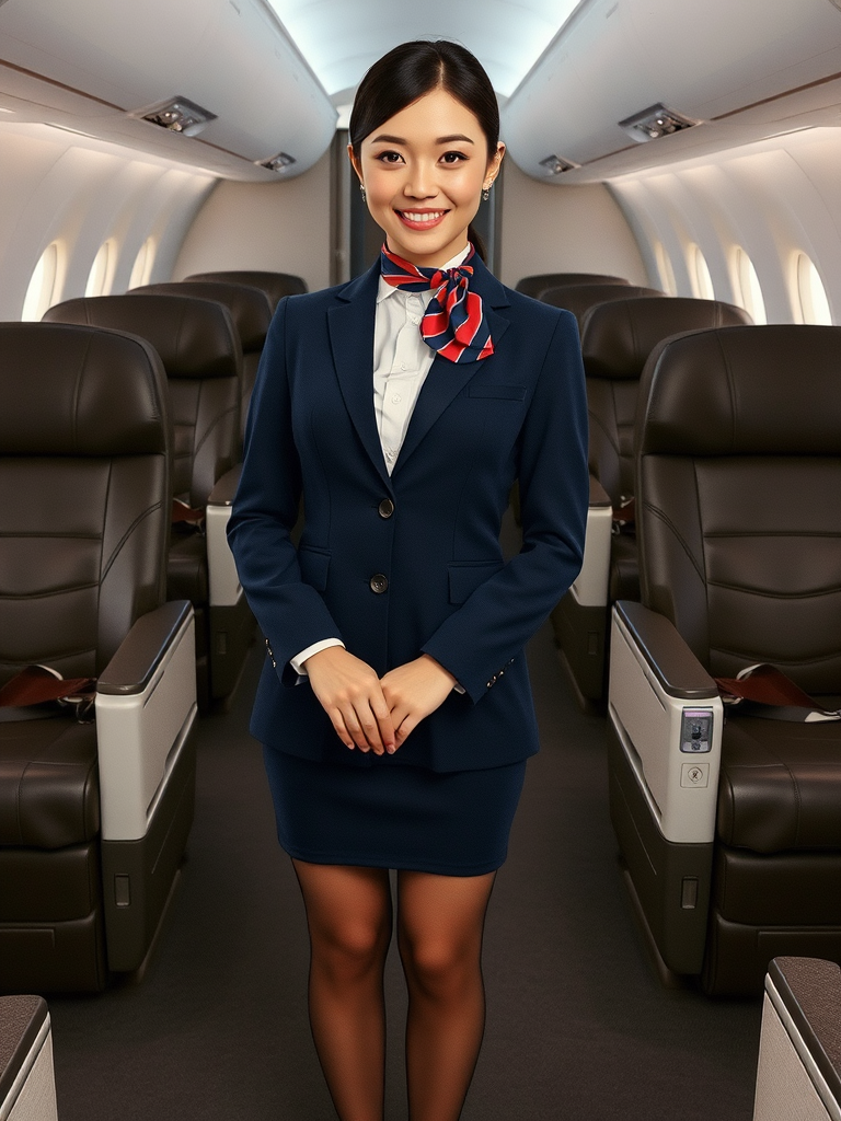 elegant japanese cabin attendant portrait by Free AI Image Generator & Maker - No login required✨ | AIGAZOU