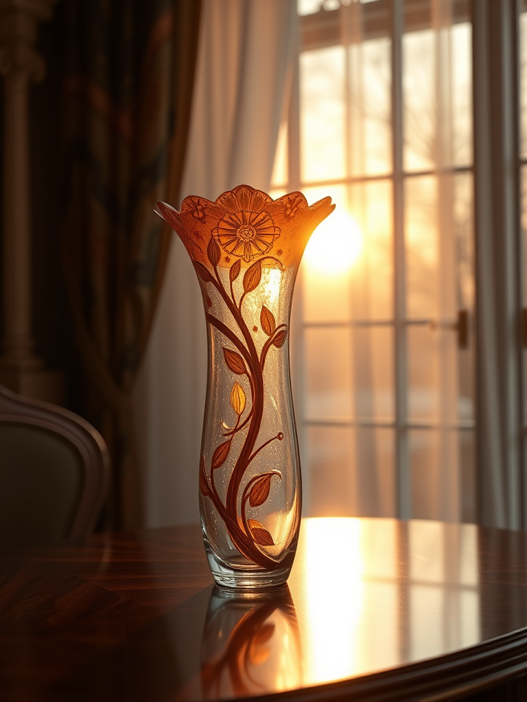 glass vase art nouveau decorative 3dcg by Free AI Image Generator & Maker - No login required✨ | AIGAZOU