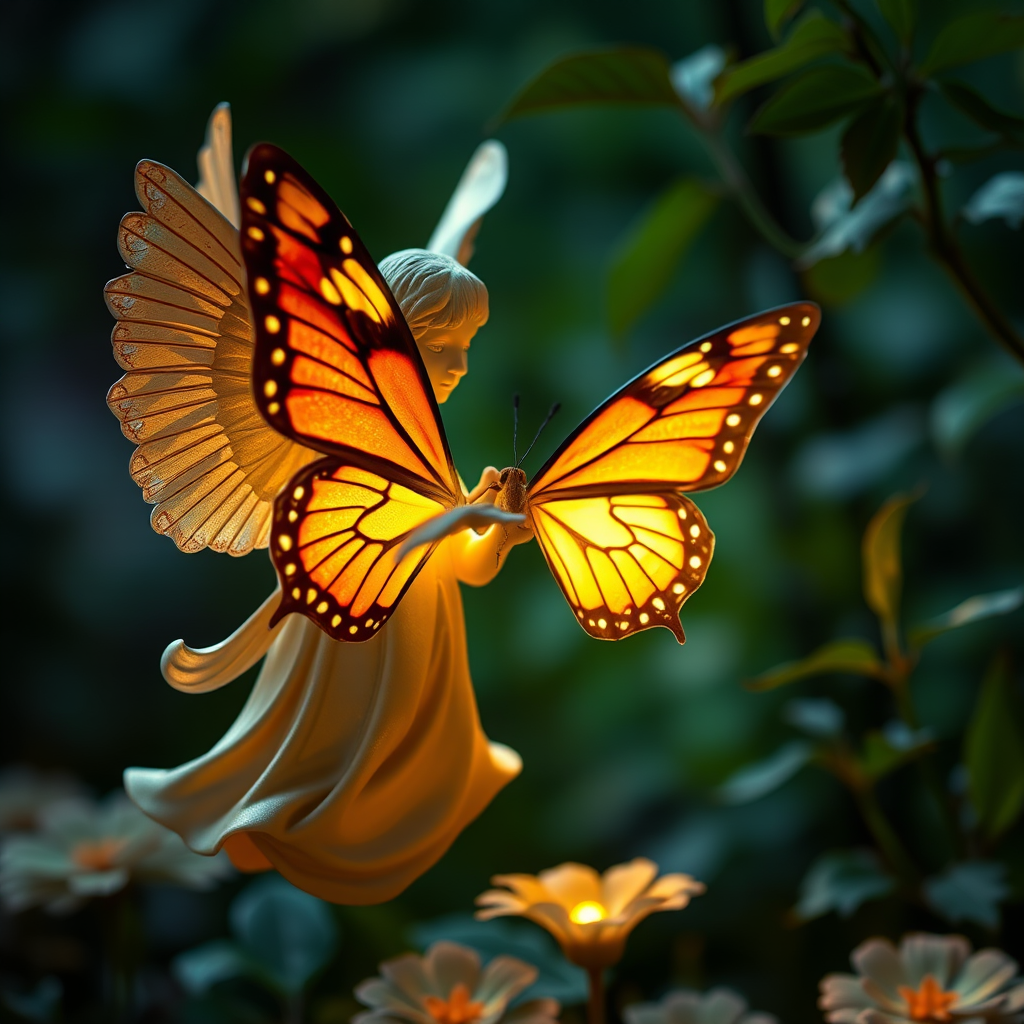 mysterious angel heaven garden light butterfly by Free AI Image Generator & Maker - No login required✨ | AIGAZOU