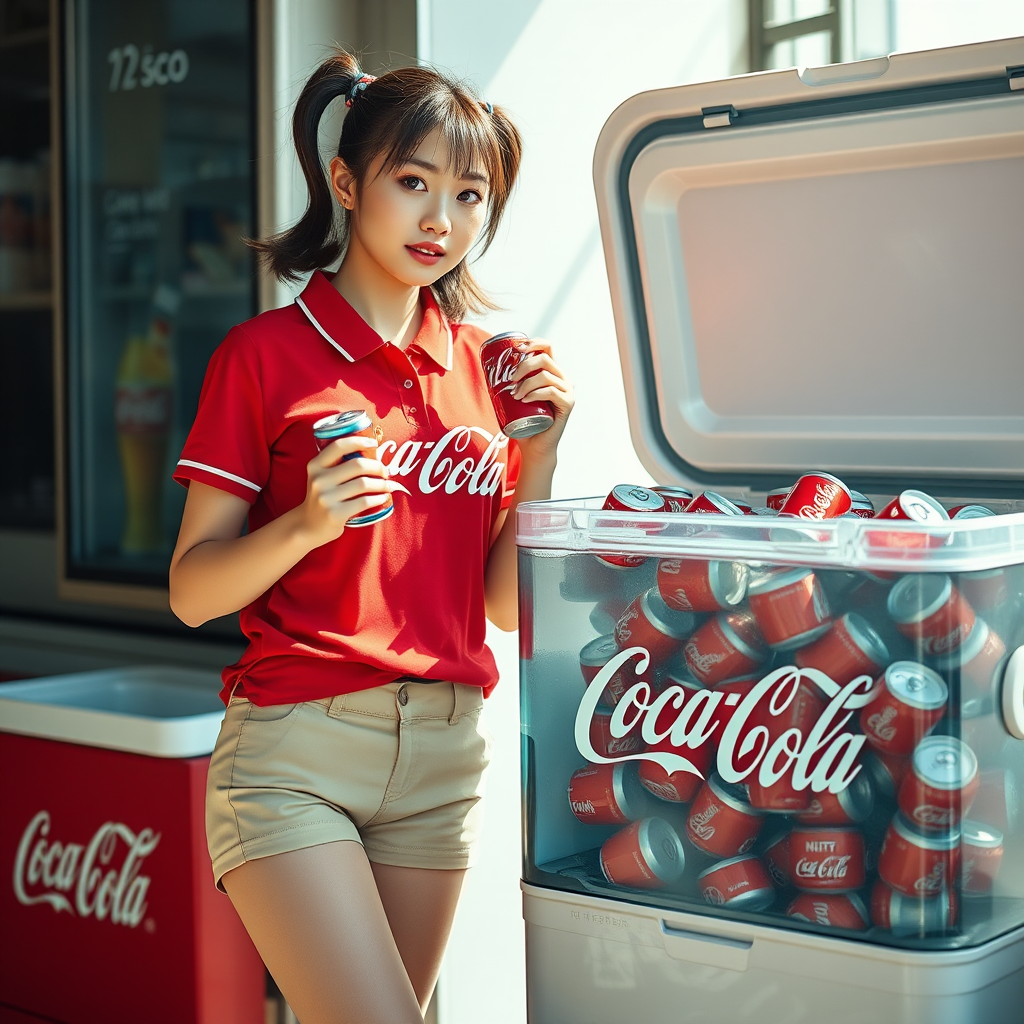 japanese woman coca cola outfit cooler by Free AI Image Generator & Maker - No login required✨ | AIGAZOU