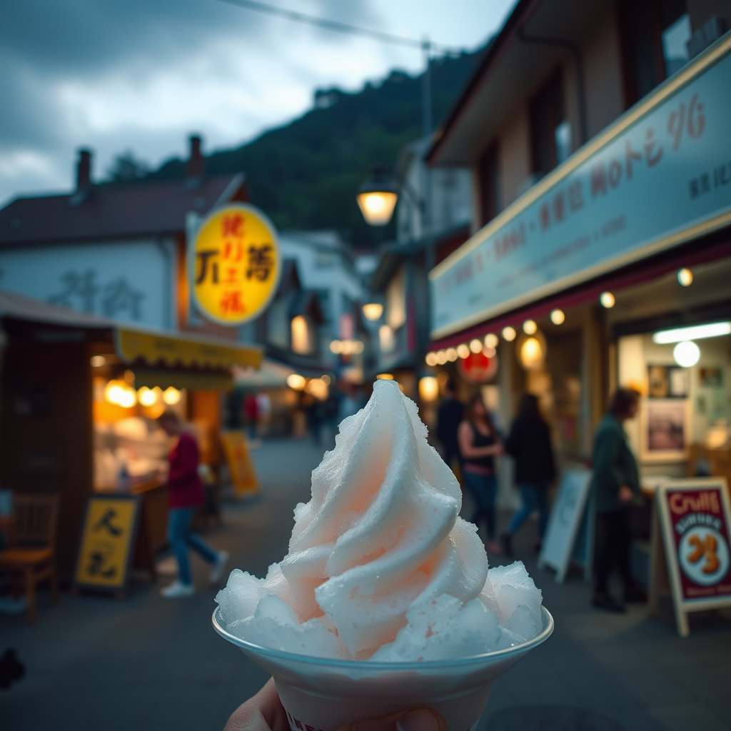 town shaved ice nostalgic evening by Free AI Image Generator & Maker - No login required✨ | AIGAZOU