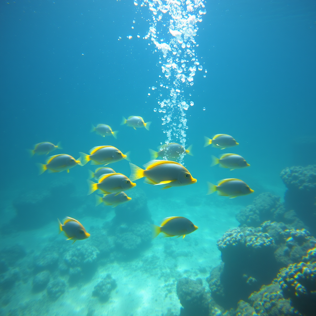 fish school mysterious coral crystal by Free AI Image Generator & Maker - No login required✨ | AIGAZOU