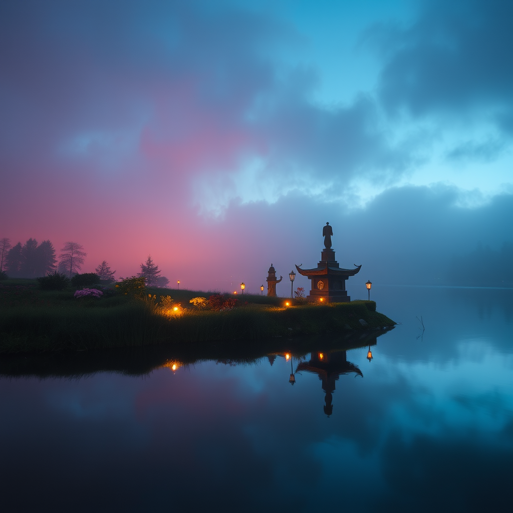 mysterious angel garden sky light lake by Free AI Image Generator & Maker - No login required✨ | AIGAZOU