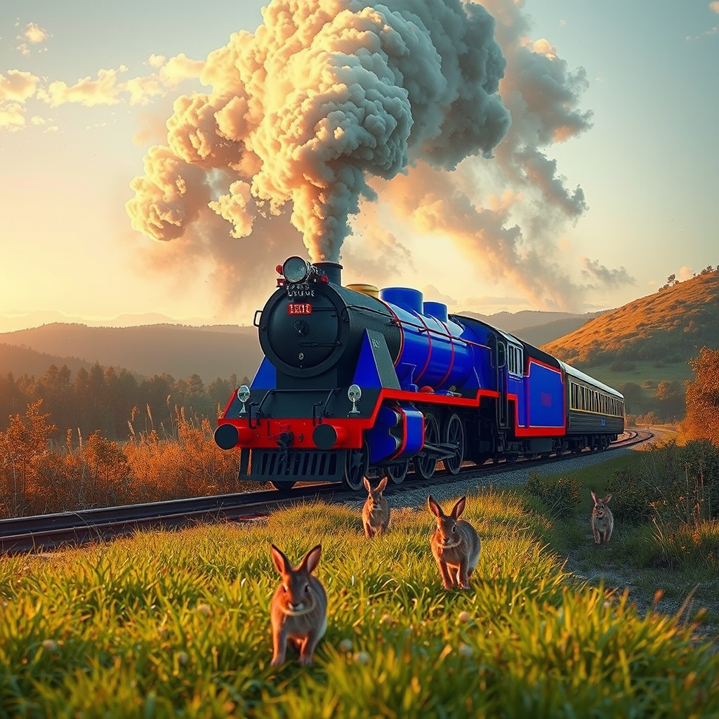 powerful steam locomotive scenic railway tracks by Free AI Image Generator & Maker - No login required✨ | AIGAZOU