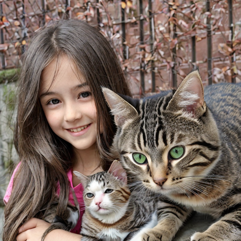cute girl holding cat by Free AI Image Generator & Maker - No login required✨ | AIGAZOU