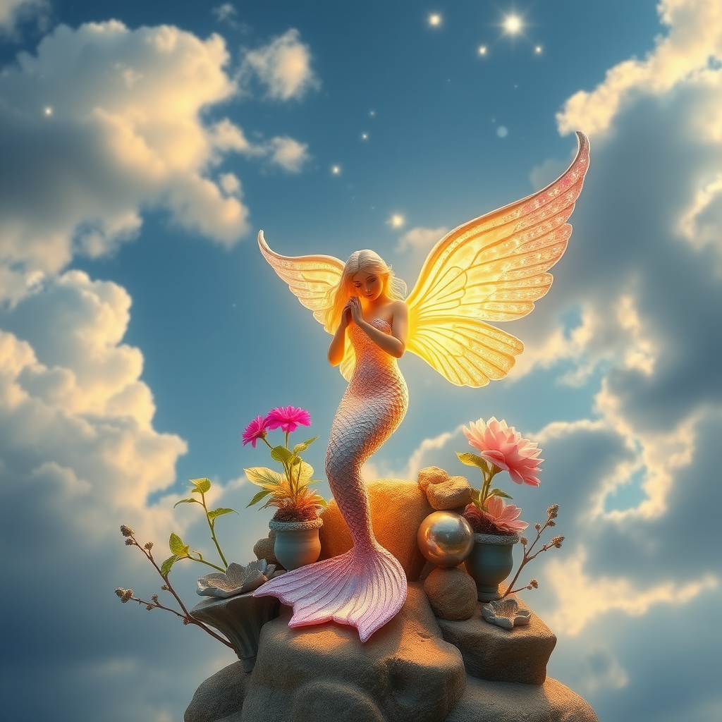 sea mermaid light sky beautiful angel by Free AI Image Generator & Maker - No login required✨ | AIGAZOU