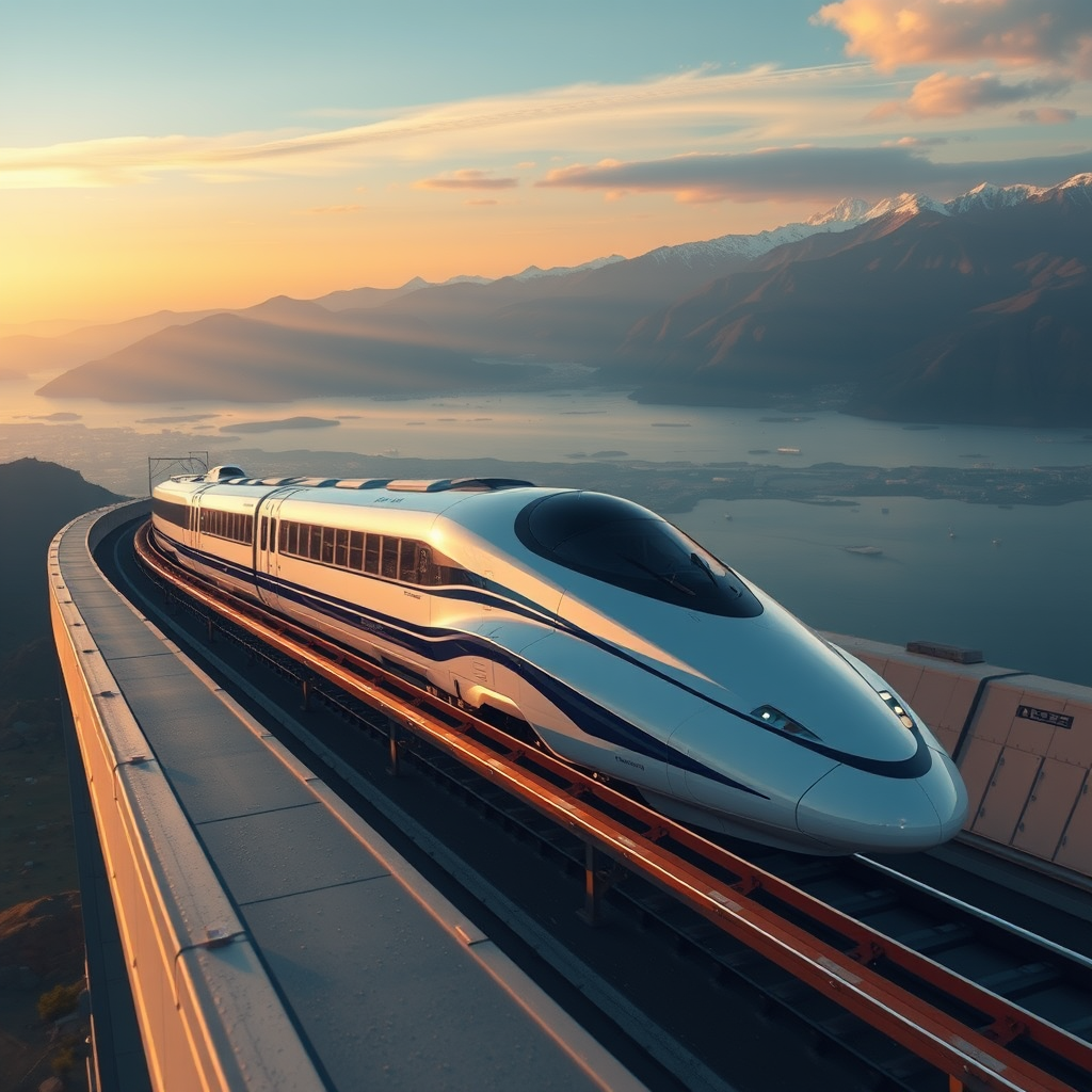 photorealistic futuristic shinkansen aerodynamic design by Free AI Image Generator & Maker - No login required✨ | AIGAZOU