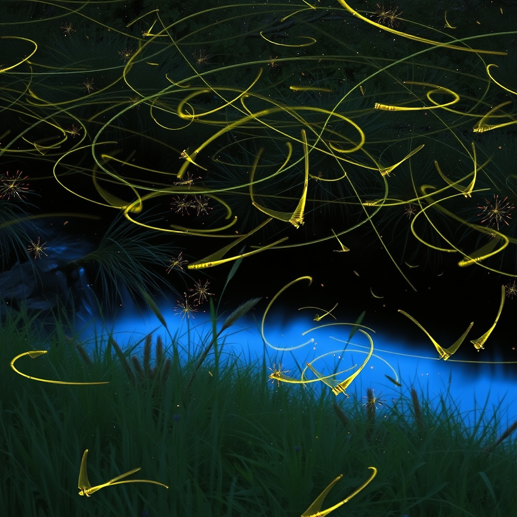 fireflies dance for love in mountains by Free AI Image Generator & Maker - No login required✨ | AIGAZOU