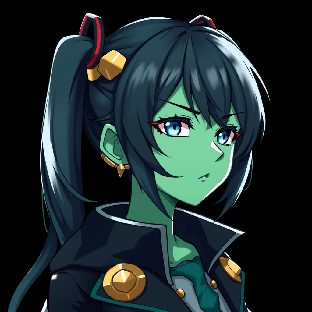 green hatsune miku black jacket by Free AI Image Generator & Maker - No login required✨ | AIGAZOU