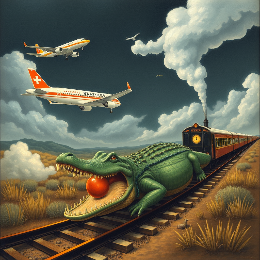 airplane crocodile train by Free AI Image Generator & Maker - No login required✨ | AIGAZOU