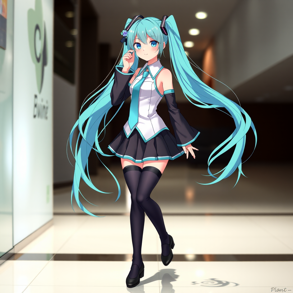 hatsune miku black tights by Free AI Image Generator & Maker - No login required✨ | AIGAZOU