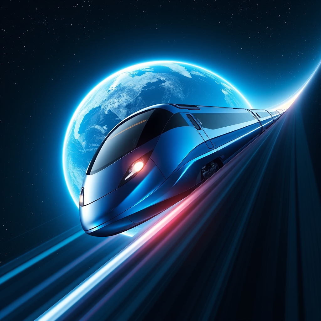 photorealistic sleek aerodynamic bullet train by Free AI Image Generator & Maker - No login required✨ | AIGAZOU