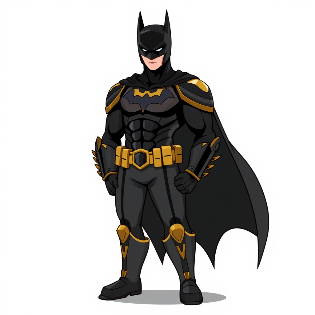 batman digital illustration black suit gold by Free AI Image Generator & Maker - No login required✨ | AIGAZOU