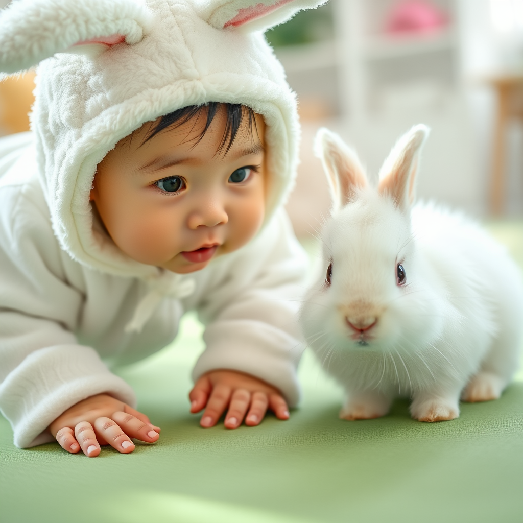 photorealistic japanese baby bunny costume real rabbit by Free AI Image Generator & Maker - No login required✨ | AIGAZOU